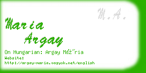 maria argay business card